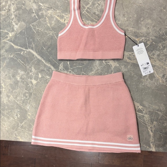 ALO Yoga Dresses & Skirts - ALO Yoga Blush Pink Knit Tennis Skirt & Crop Top Set | NWT  (top XS & skirt S)